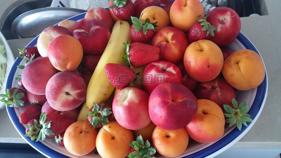 果盘,水果,色彩缤纷的水果