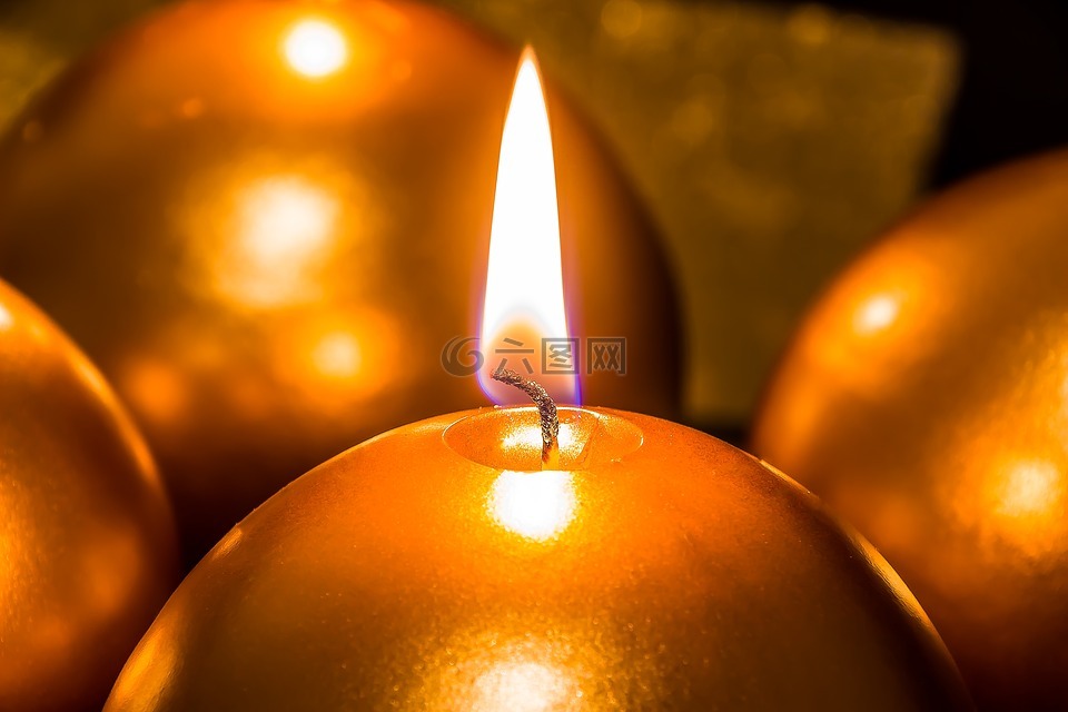 蜡烛,圣诞蜡烛,烛火