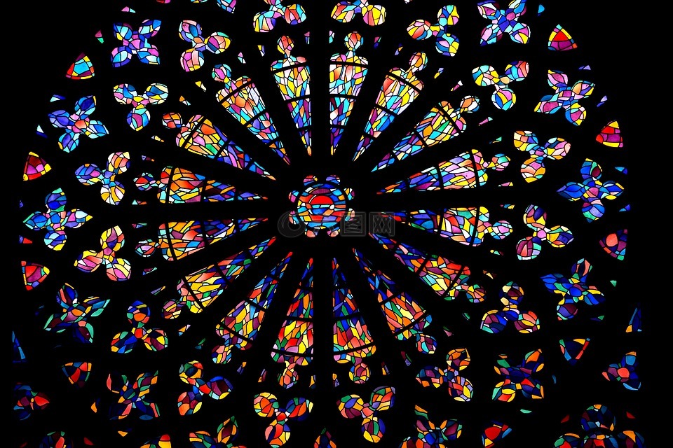 教堂,彩色玻璃窗,颜色