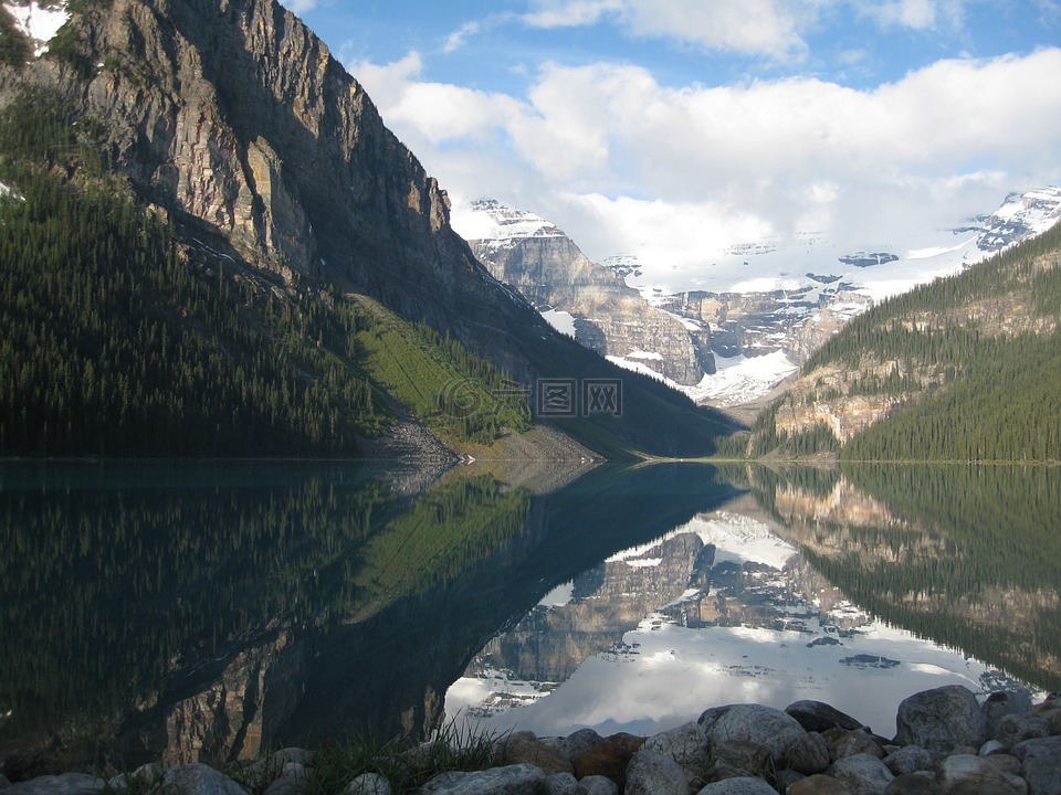 加拿大,湖,美丽的景色