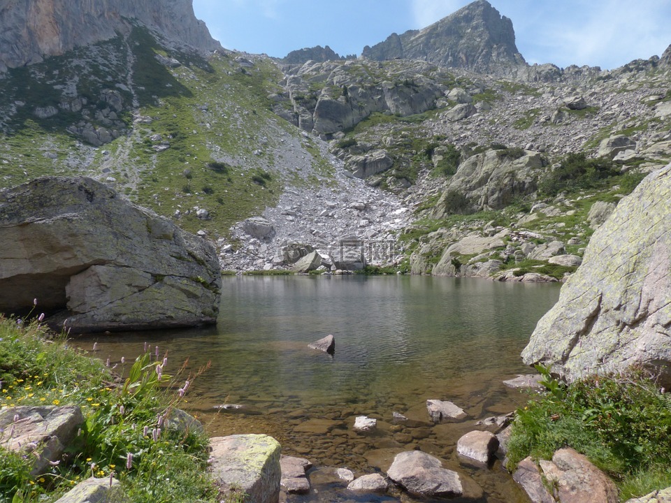 湖,bergsee,高山