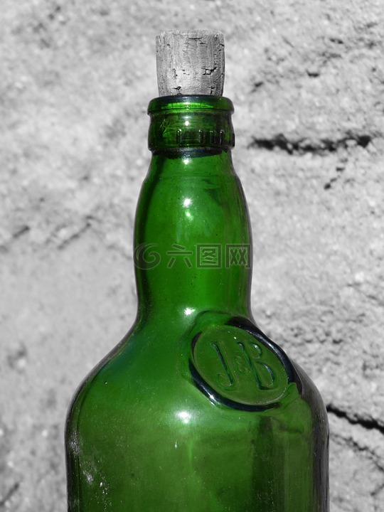 绿色的瓶子,章,旧瓶