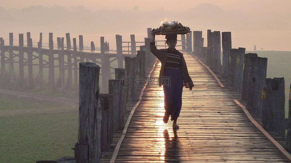 u 刻薄桥,曼德勒,缅甸