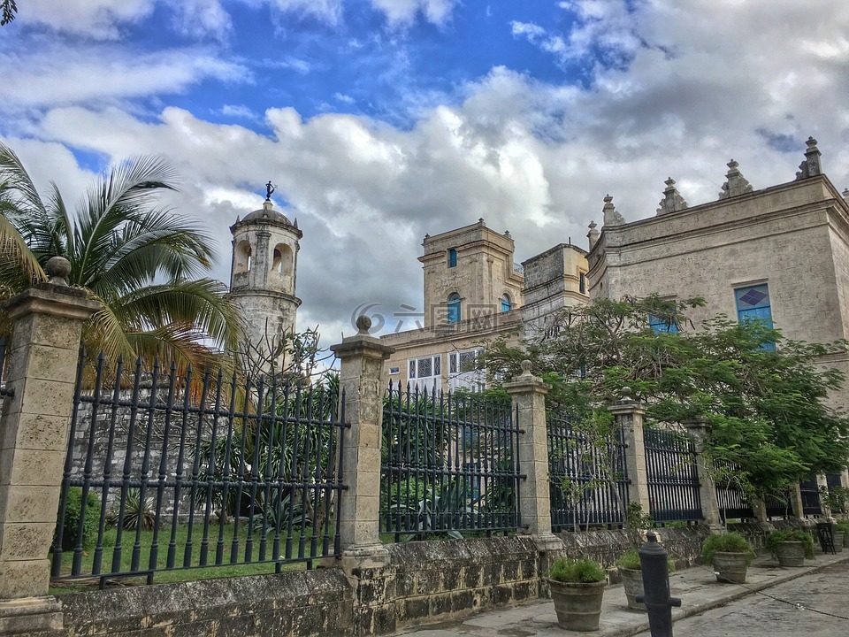 哈瓦那老城,广场,天空