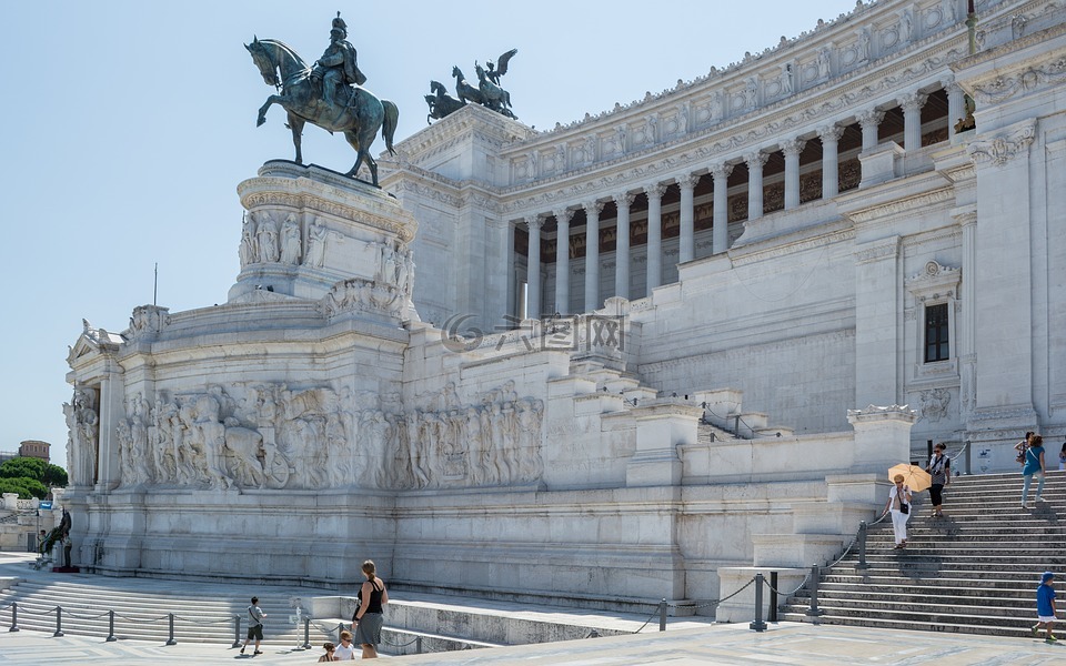 罗马,维托里奥 · 埃莱二世的纪念碑,祖国祭坛