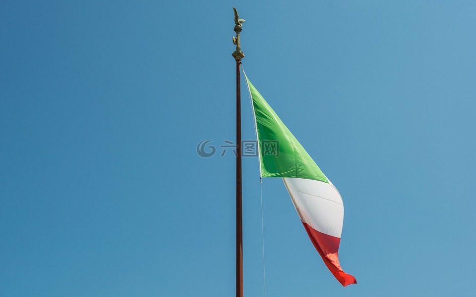罗马,旗,维托里奥 · 埃莱二世的纪念碑