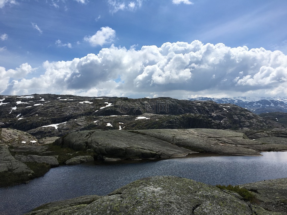 挪威,峡湾,岩石景观