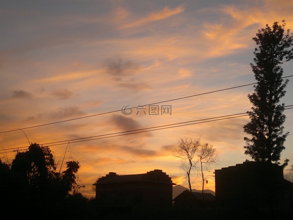 尼泊尔语,傍晚的天空,天空