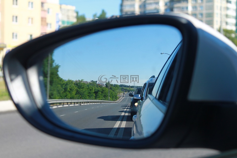 镜,汽车,路