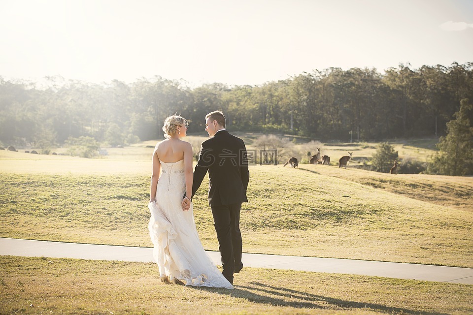 婚礼,婚纱摄影,高尔夫球场的度假村