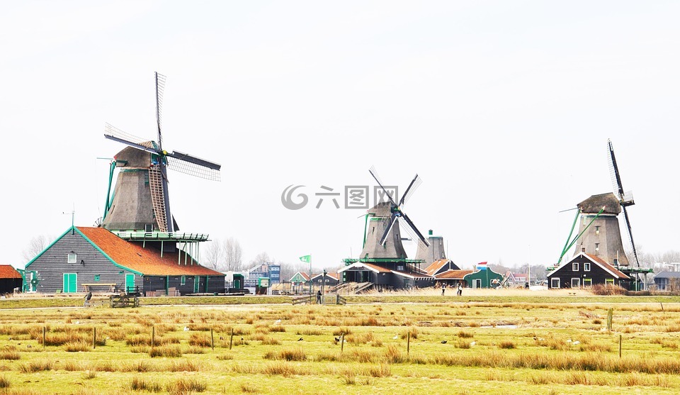 荷兰,风情,风车村