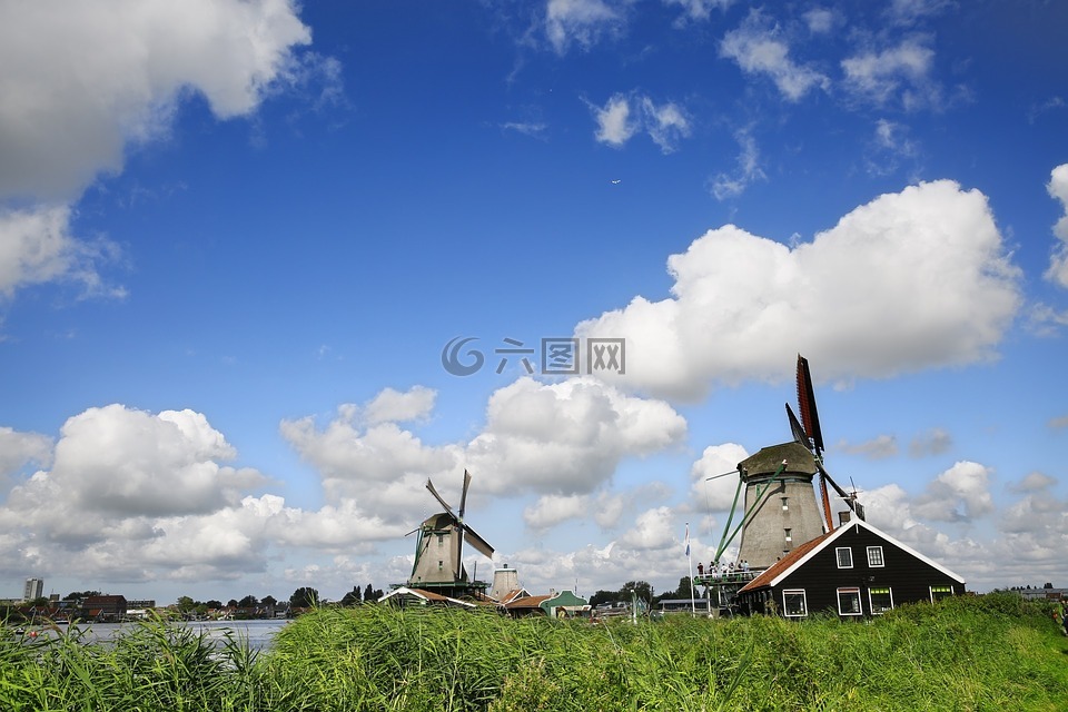 荷兰,风车村,风车