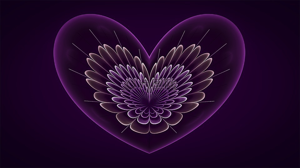 心,分形,紫色