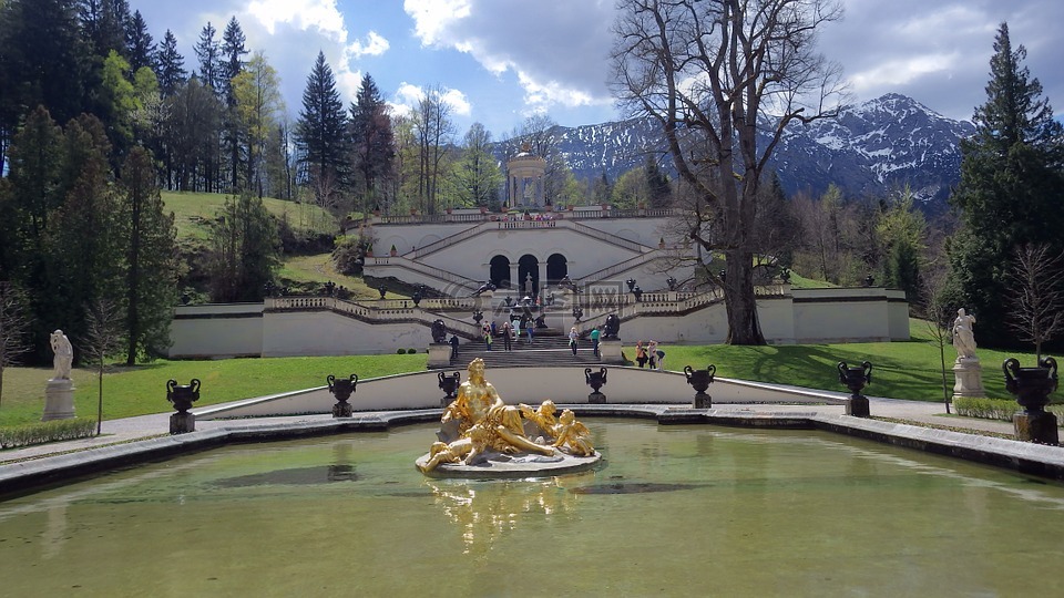 林德宫,花园,喷泉