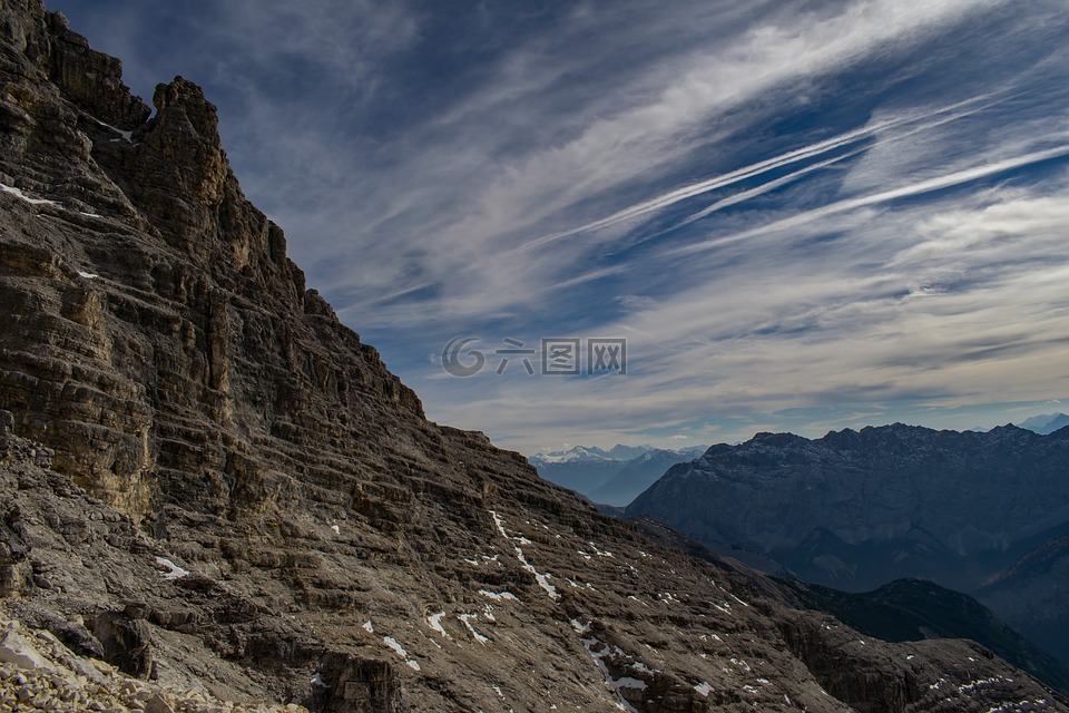 阿尔卑斯山,岩石,山