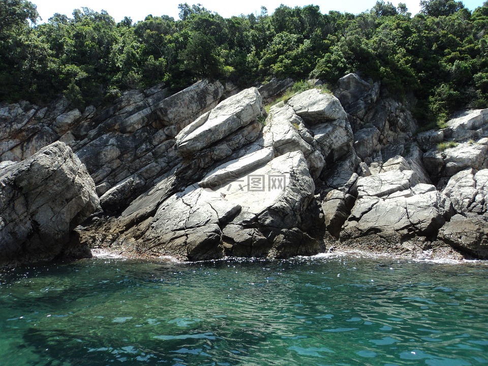 克里夫,海,海岩石