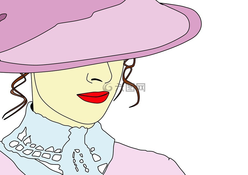 女人,维多利亚时代,帽子