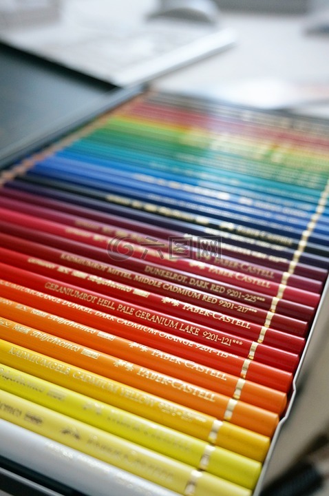 彩色的铅笔,艺术,彩虹