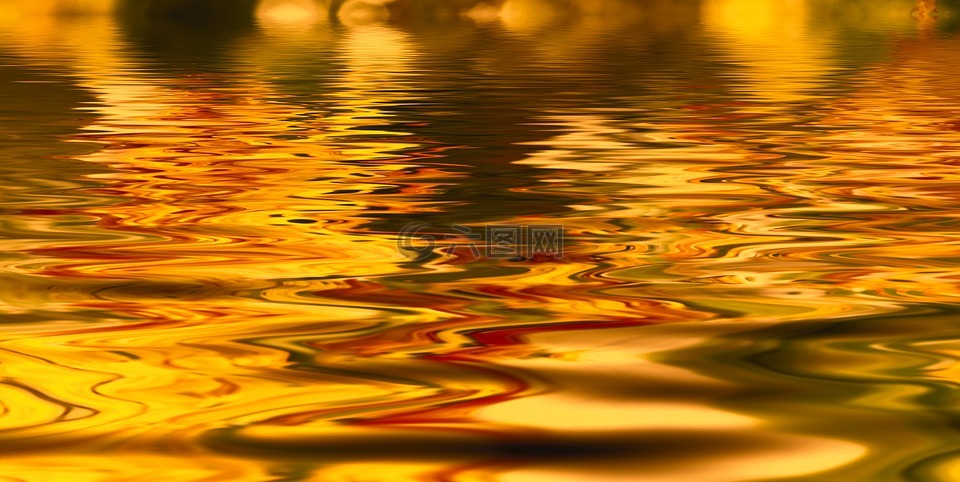 抽象,水,黄金