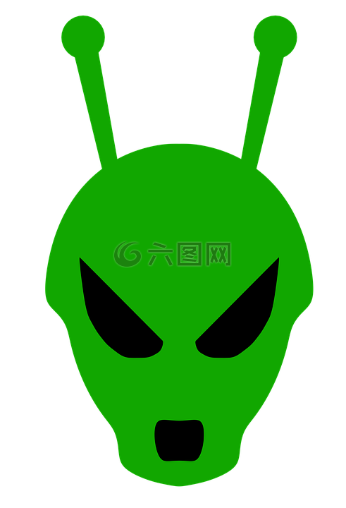 外星人,头,绿色