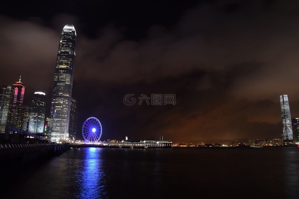香港海港,夜景,结构