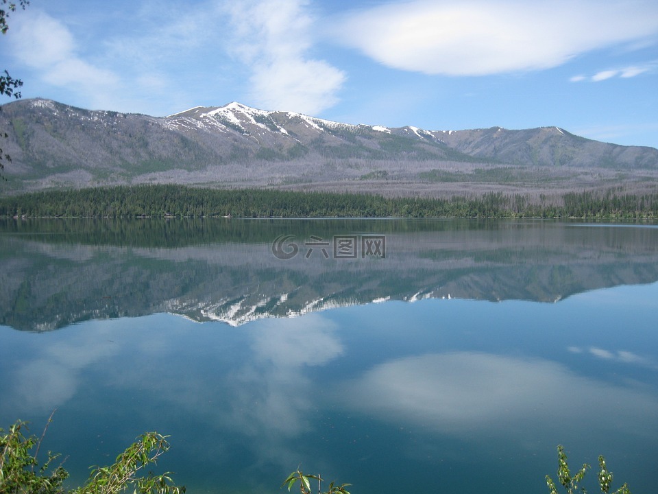 冰川国家公园,湖,山下湖