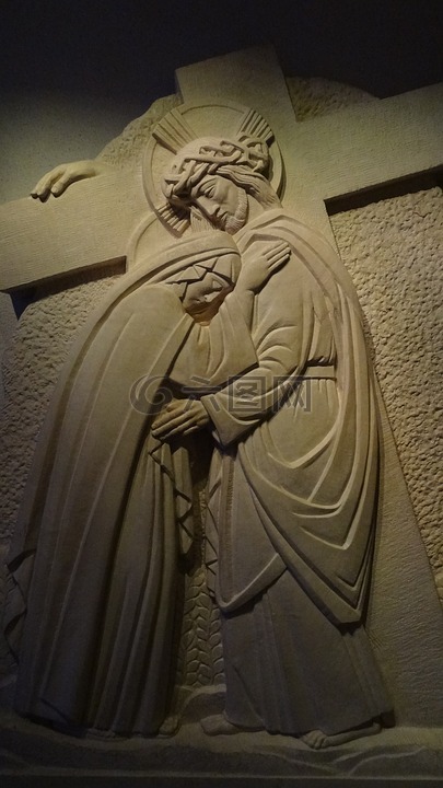 耶稣,十字架,母亲玛利亚