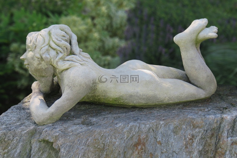 雕塑,花园俑,女性