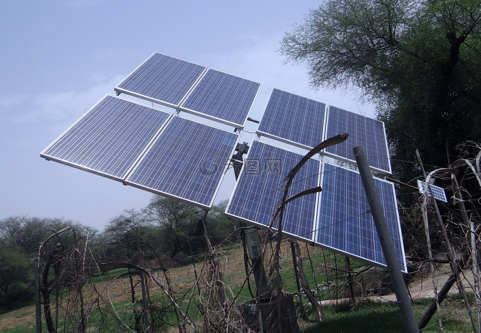 太阳能电池板,可再生能源,太阳能