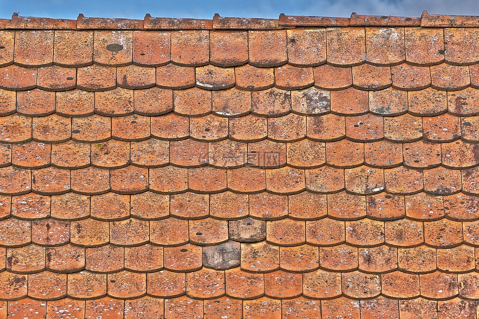 屋顶,瓦,老