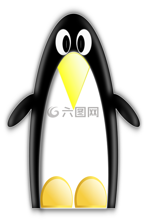 linux的,企鹅,黑