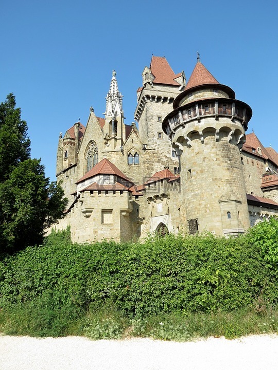 奥地利,中世纪城堡,夏季