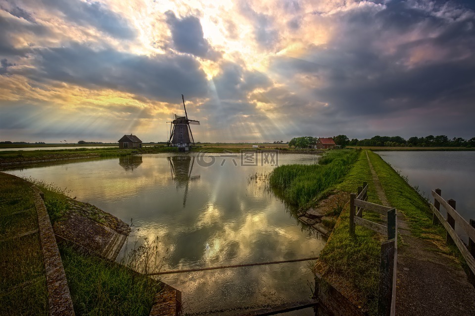 风车,特克塞尔,荷兰