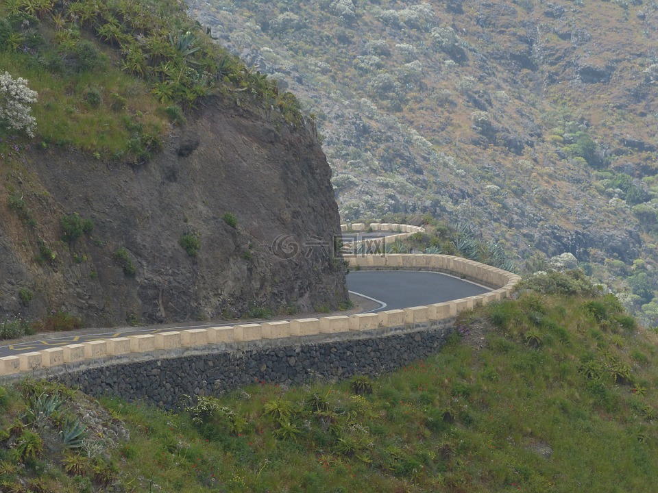 传递路,曲线,山区公路