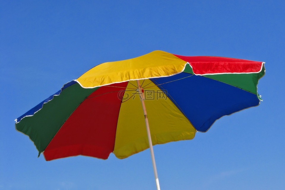 沙滩伞,海滩,遮阳伞
