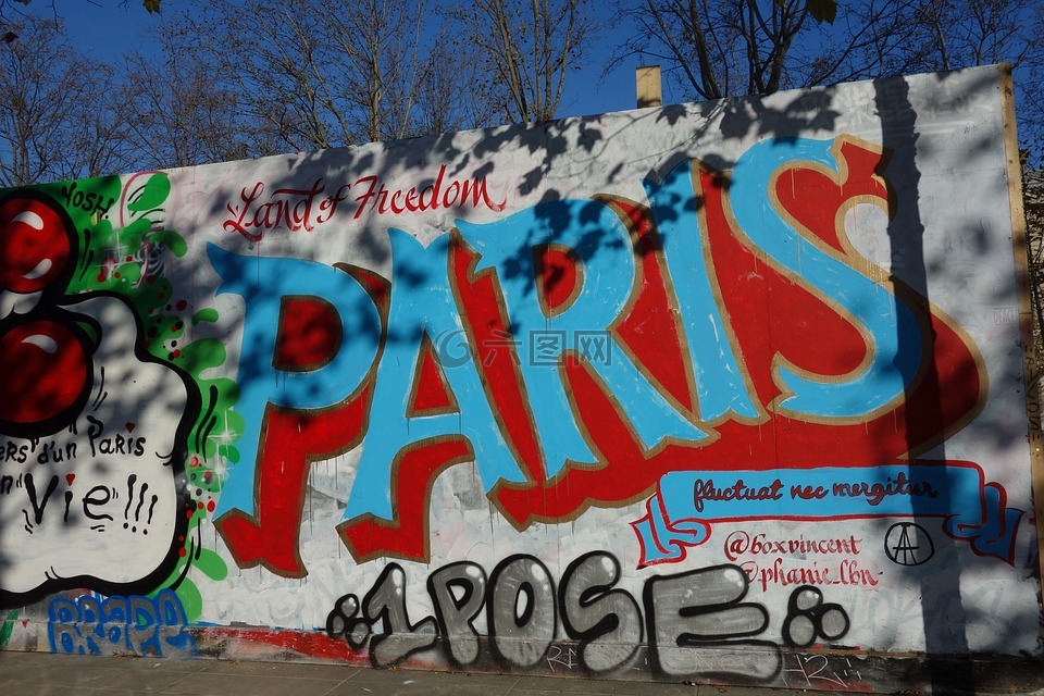 街头艺术,巴黎,蓝色