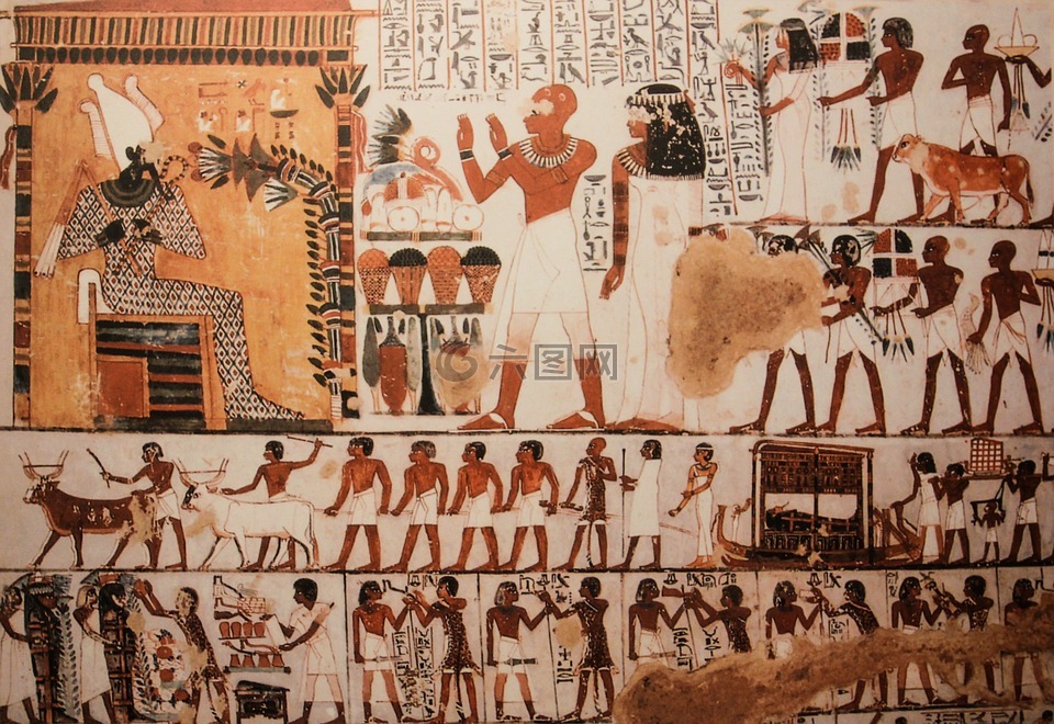 壁画,埃及,法老