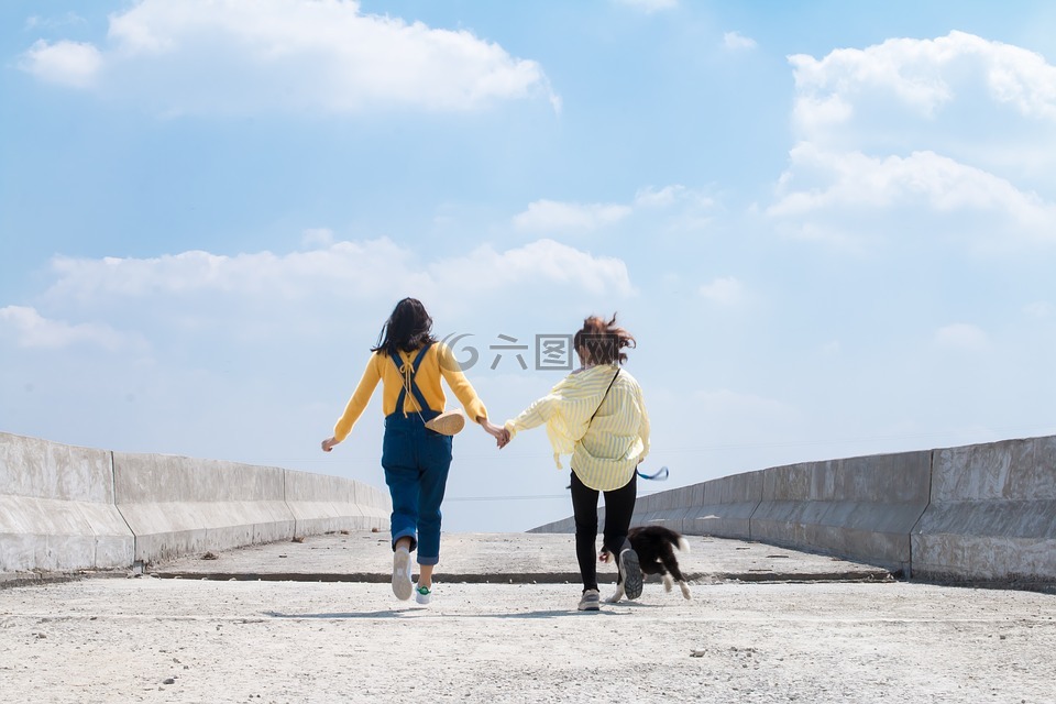 闺蜜,街拍,踏青