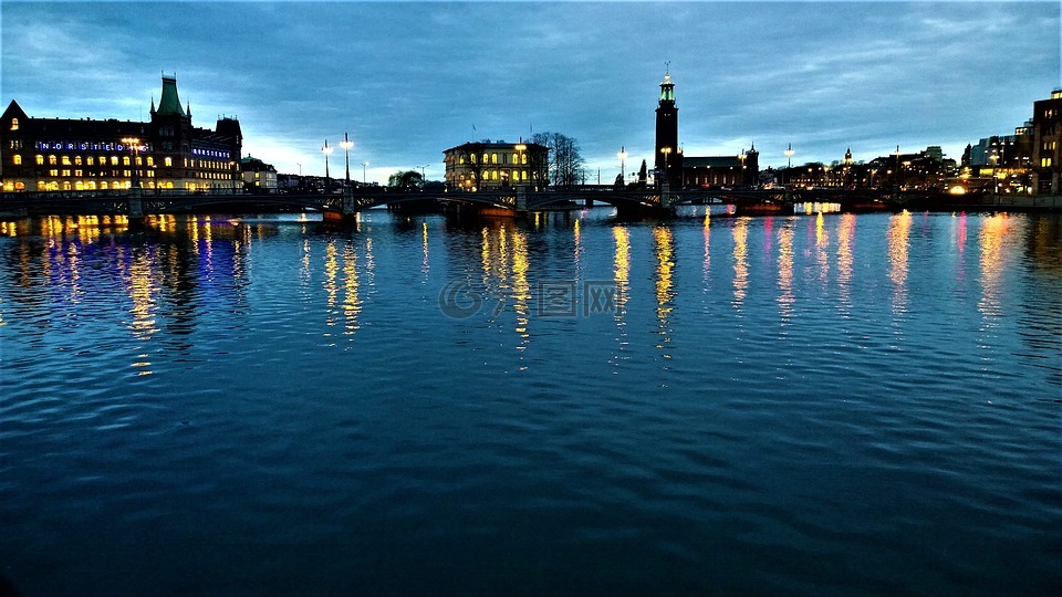 斯德哥尔摩,水,地平线