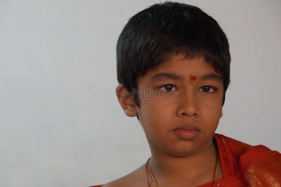 南印度,男孩,传统服饰