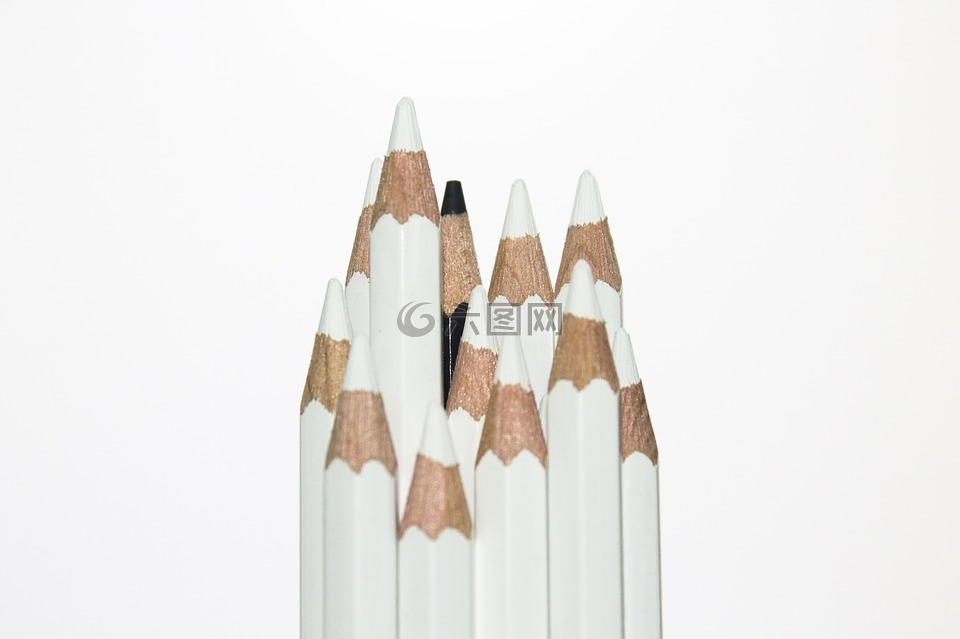 铅笔,黑,白