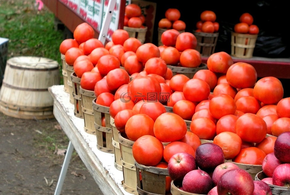 农民,市场,蕃茄