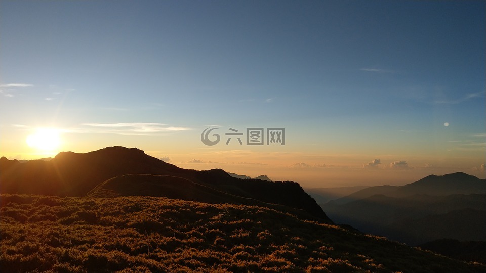 日出,奇萊南峰,高山