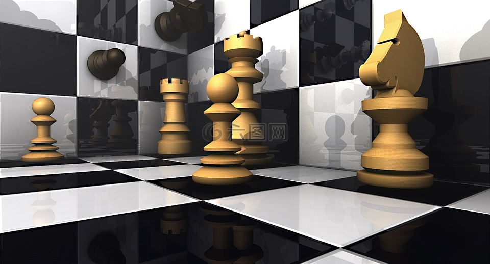 象棋,数字,3d 模型