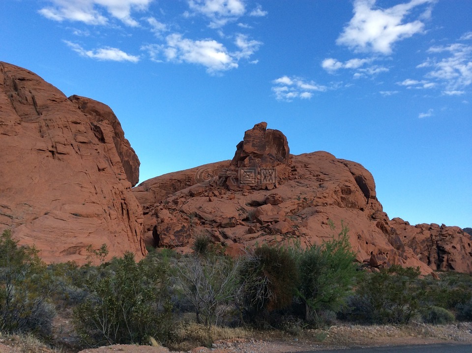 红色岩石,沙漠,景观