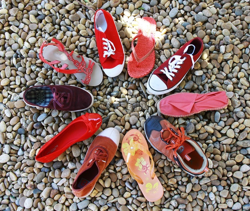 环路,鞋,红色调