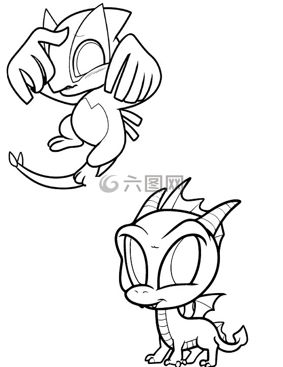 宠物小精灵绘图素描