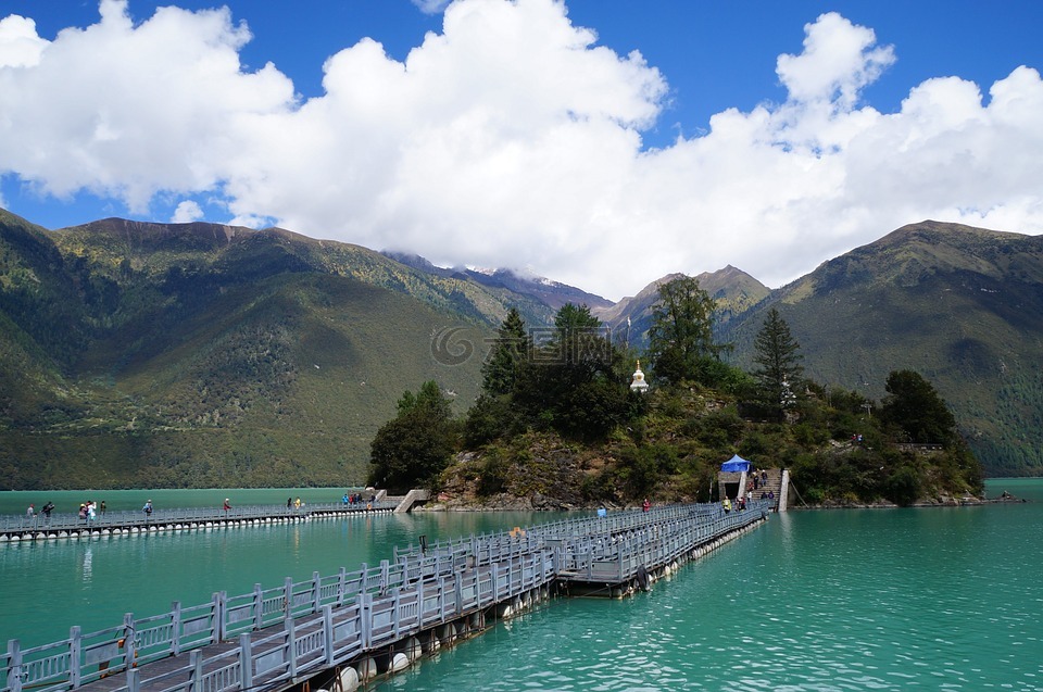 西藏,美丽的湖,风景