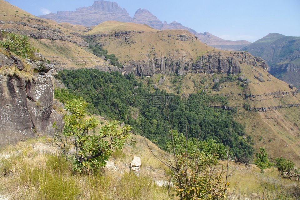 南非,山脉,远足径
