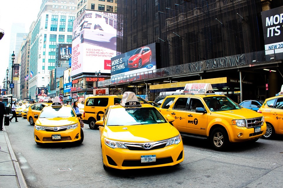 出租车,城市,黄色